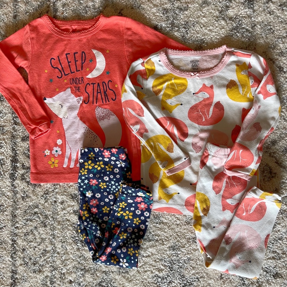 Toddler Girls 4-Piece Fox Pajama Set